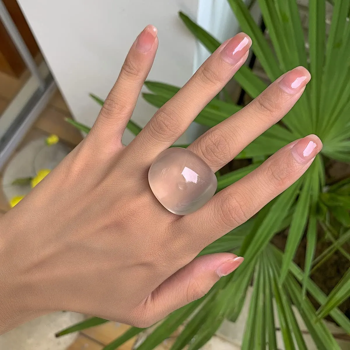Colorful Chunky Acrylic Wide Band Ring Resin Chunky Knuckle Finger Stackable Finger Ring Cute Multicolor Acrylic Candy Finger Rings for Women Y2K Jewelry