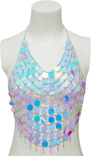 Colorful Sequins Chest Chain Bra Lingerie Chain Necklace Women Body Jewelry Accessories