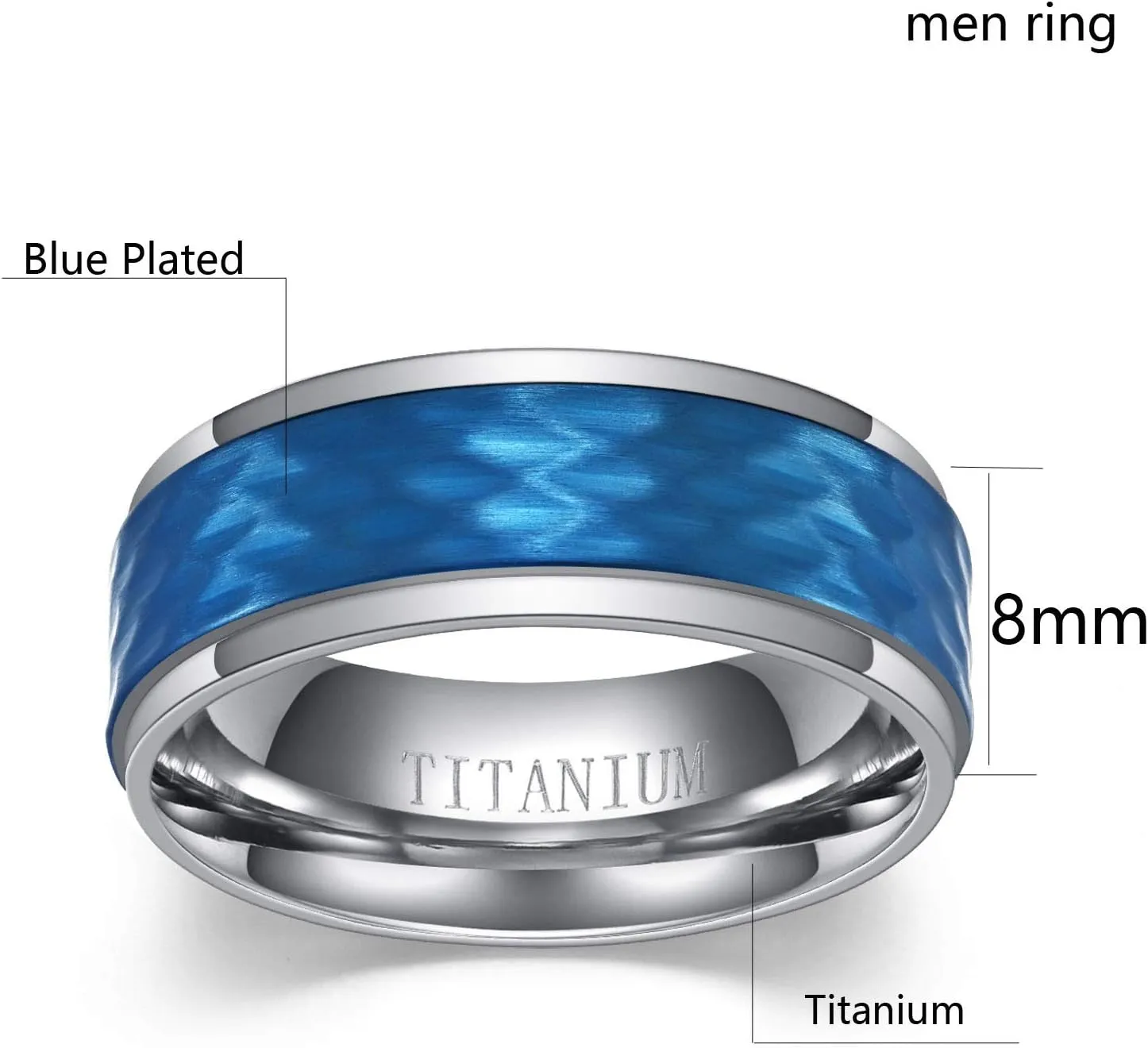 Couple Rings Princess cut Blue Cz Womens Wedding Ring Sets Titanium Steel Man Wedding BandsPlease Buy 2 Rings for 1 Pair