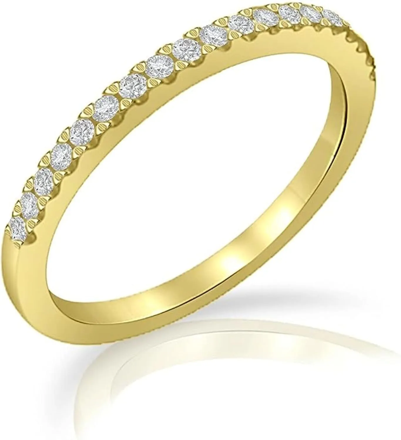 Created Round Cut White Diamond 925 Sterling Silver 14K Yellow Gold Plated Bridal Ring Set For Women Engagement Ring With Wedding Band