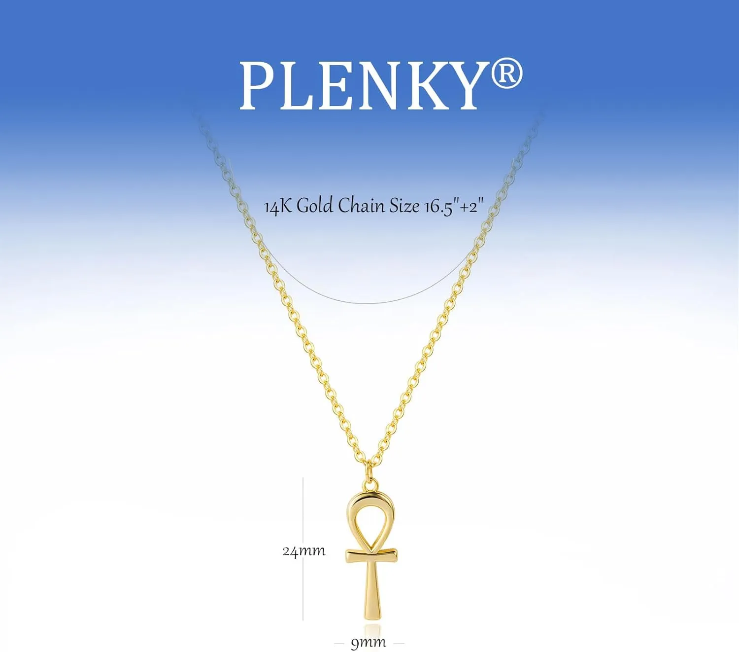 Cross Necklace, 14K Gold Plated Box Chain Cross Pendant Necklace Dainty Simple Silver Cross Tiny Necklace for Women