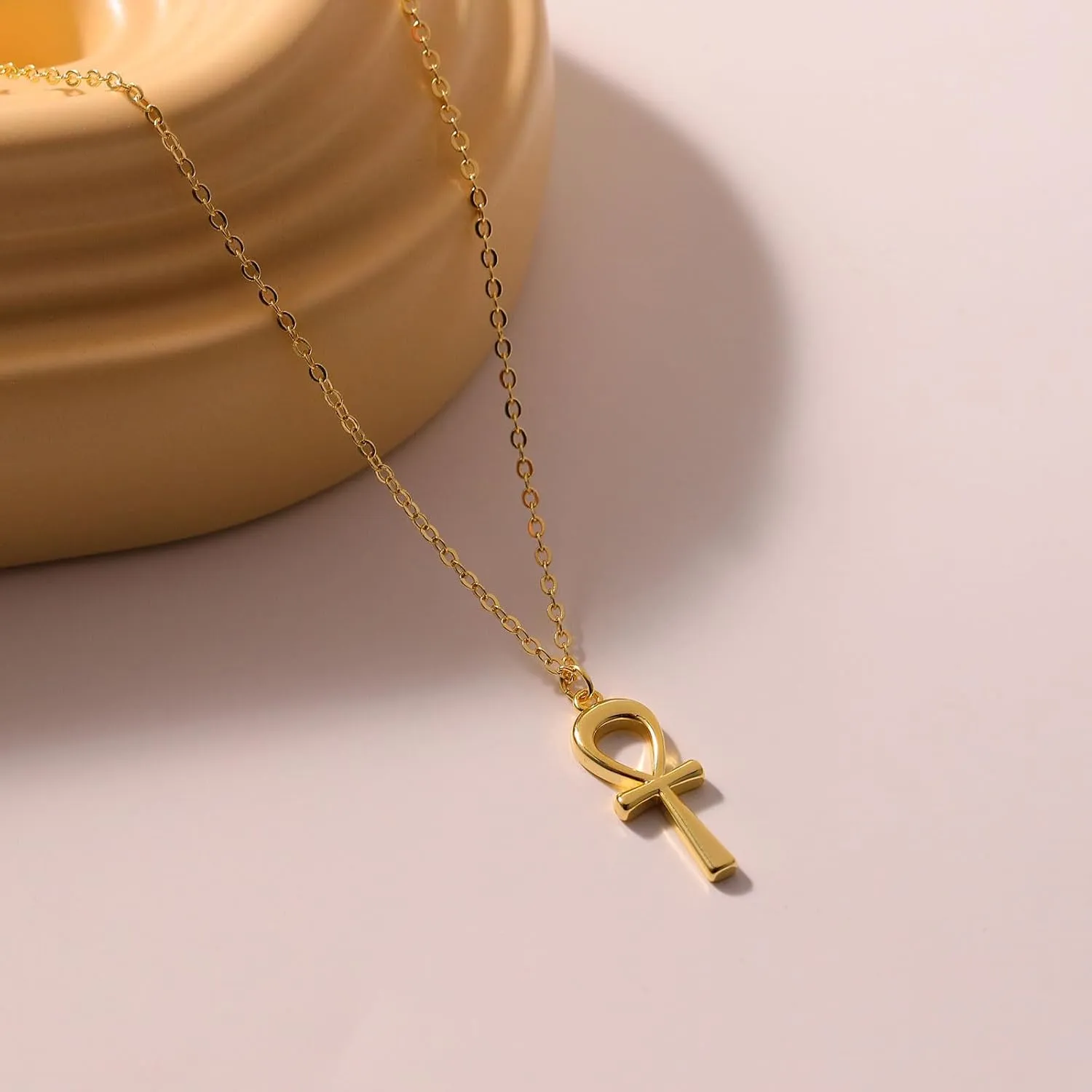 Cross Necklace, 14K Gold Plated Box Chain Cross Pendant Necklace Dainty Simple Silver Cross Tiny Necklace for Women