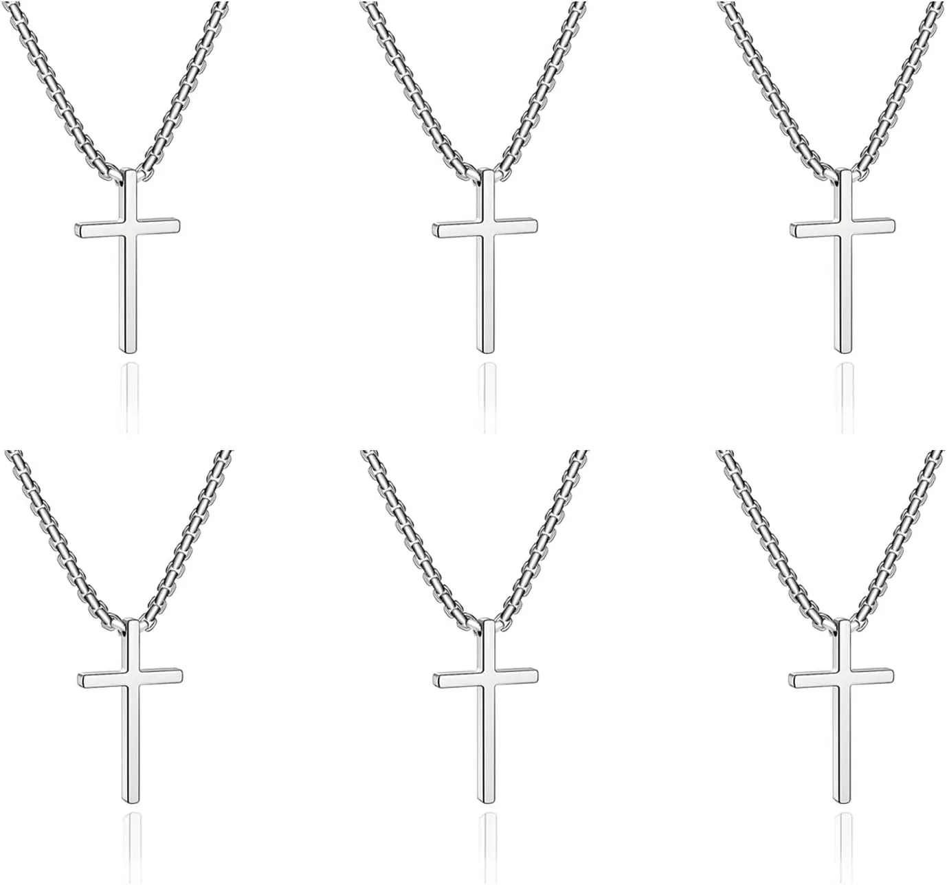 cross necklace for Mens and womens gold silver black stainless steel silver Cross Pendant Necklace Simple Cute Necklaces for men and Women Gold Jewelry 16-18-20-22-24-30 inches