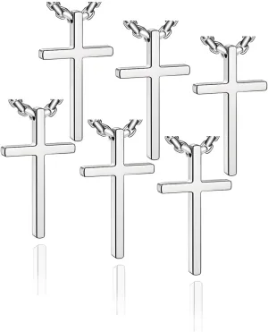 cross necklace for Mens and womens gold silver black stainless steel silver Cross Pendant Necklace Simple Cute Necklaces for men and Women Gold Jewelry 16-18-20-22-24-30 inches