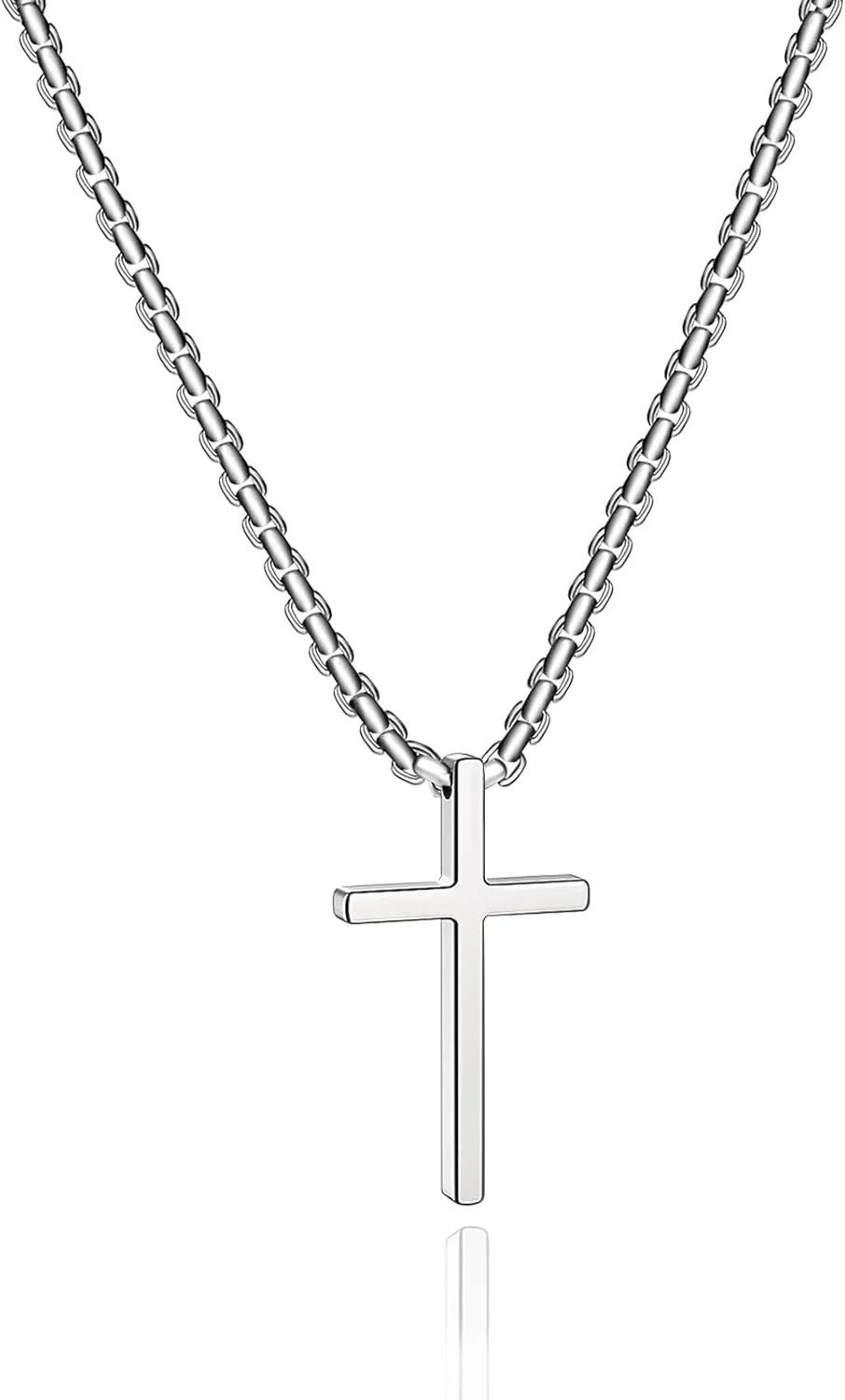 cross necklace for Mens and womens gold silver black stainless steel silver Cross Pendant Necklace Simple Cute Necklaces for men and Women Gold Jewelry 16-18-20-22-24-30 inches