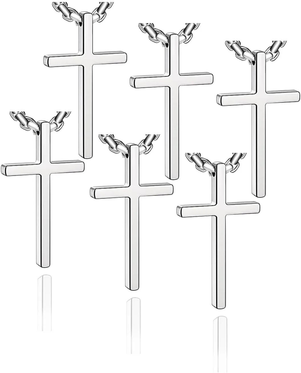 cross necklace for Mens and womens gold silver black stainless steel silver Cross Pendant Necklace Simple Cute Necklaces for men and Women Gold Jewelry 16-18-20-22-24-30 inches