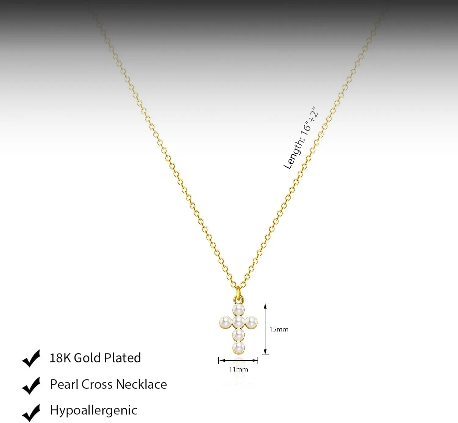 Cross Necklace for Women - 18K Gold Plated Cross Pendant Necklace Dainty Simple Gold Cross Necklace Tiny Gold Cross Necklaces for Women Trendy Gold Jewelry for Women Gift