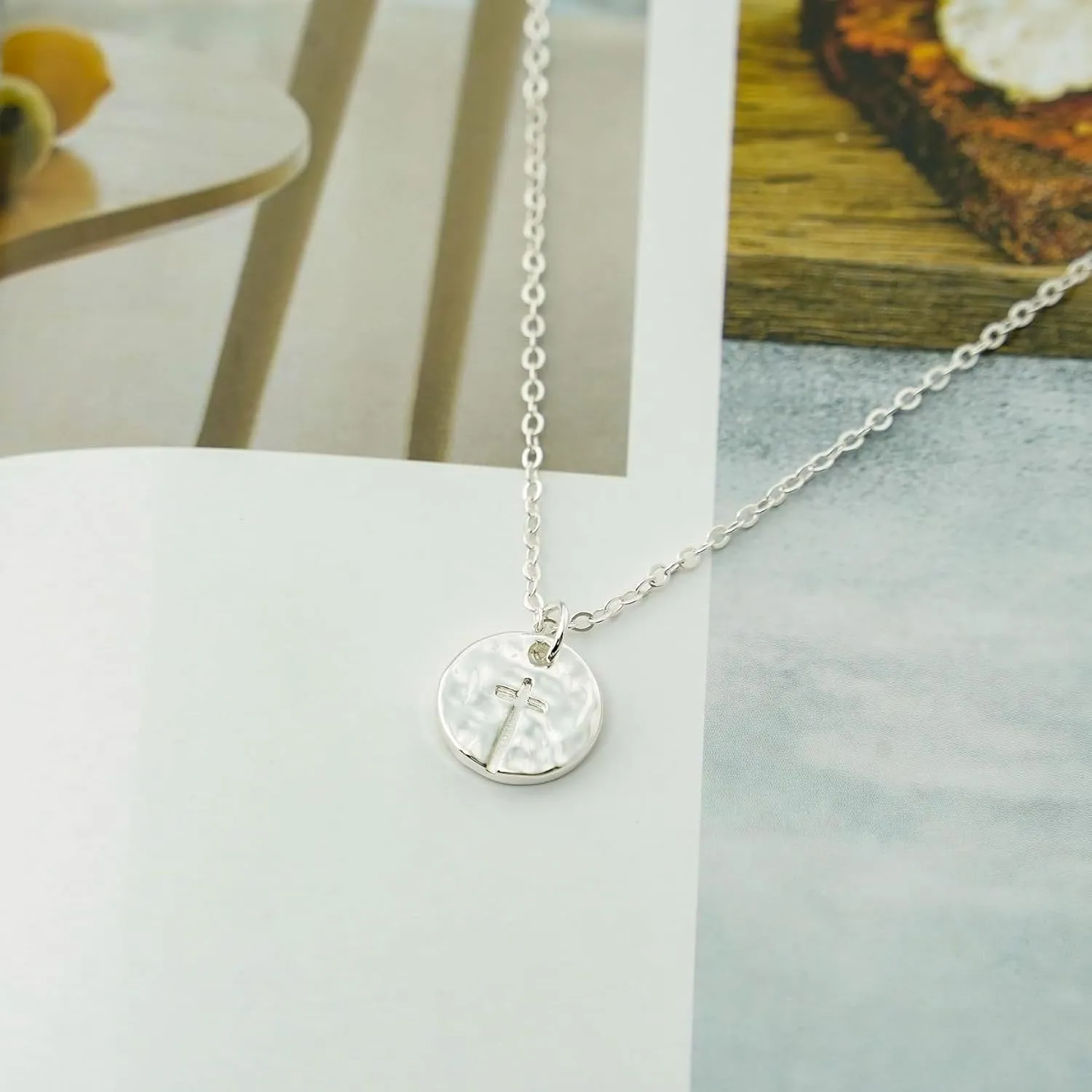 Cross Necklace for Women Trendy 14K Dainty Gold Silver Plated Cross Pendant Necklaces Simple Cute Faith Charm Choker Religious Drop Dangle Chain Necklace Non Tarnish Costume Jewelry Gift