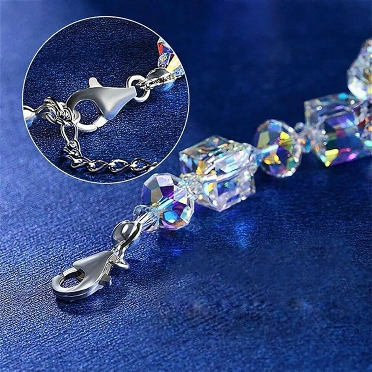 Crystal Bracelet For Women, Northern Lights Elemental Geometry Lightweight Adjustable Chain Nogu Firefly Glass Healing Crystal Charm Bracelets Trending Jewelry Gift