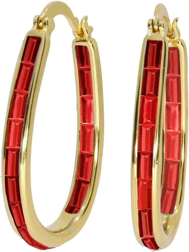Crystal Hoop Earrings,White And Gold Plated Inside Out Crystal Hoop Earrings For Women