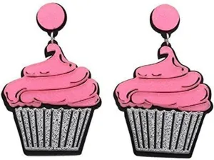 Cupcake Earrings For Womens Ladies Teens Big Cute Yummy Dangle Muffin Sweets Dessert Sweet Jewelry by CutieJewelry