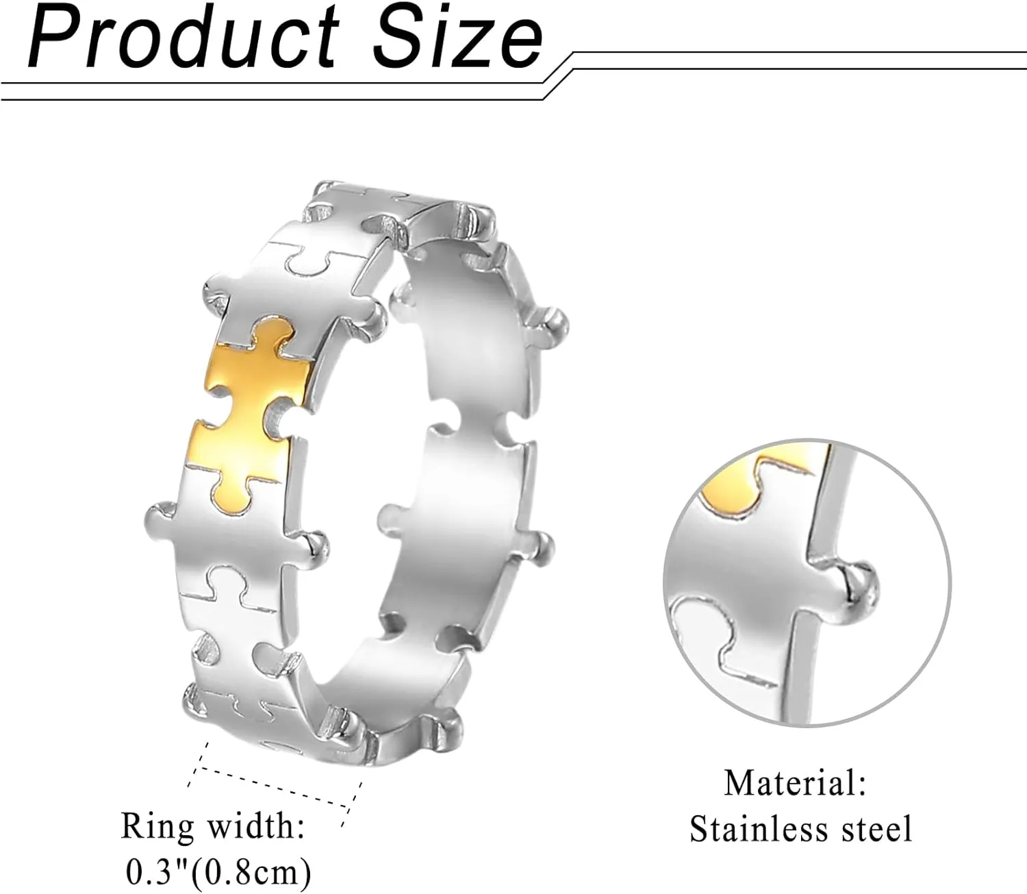Cupimatch Promise Rings for Couples: Puzzle Ring Couple Wedding Bands Valentine's Day Jewelry Gift Silver