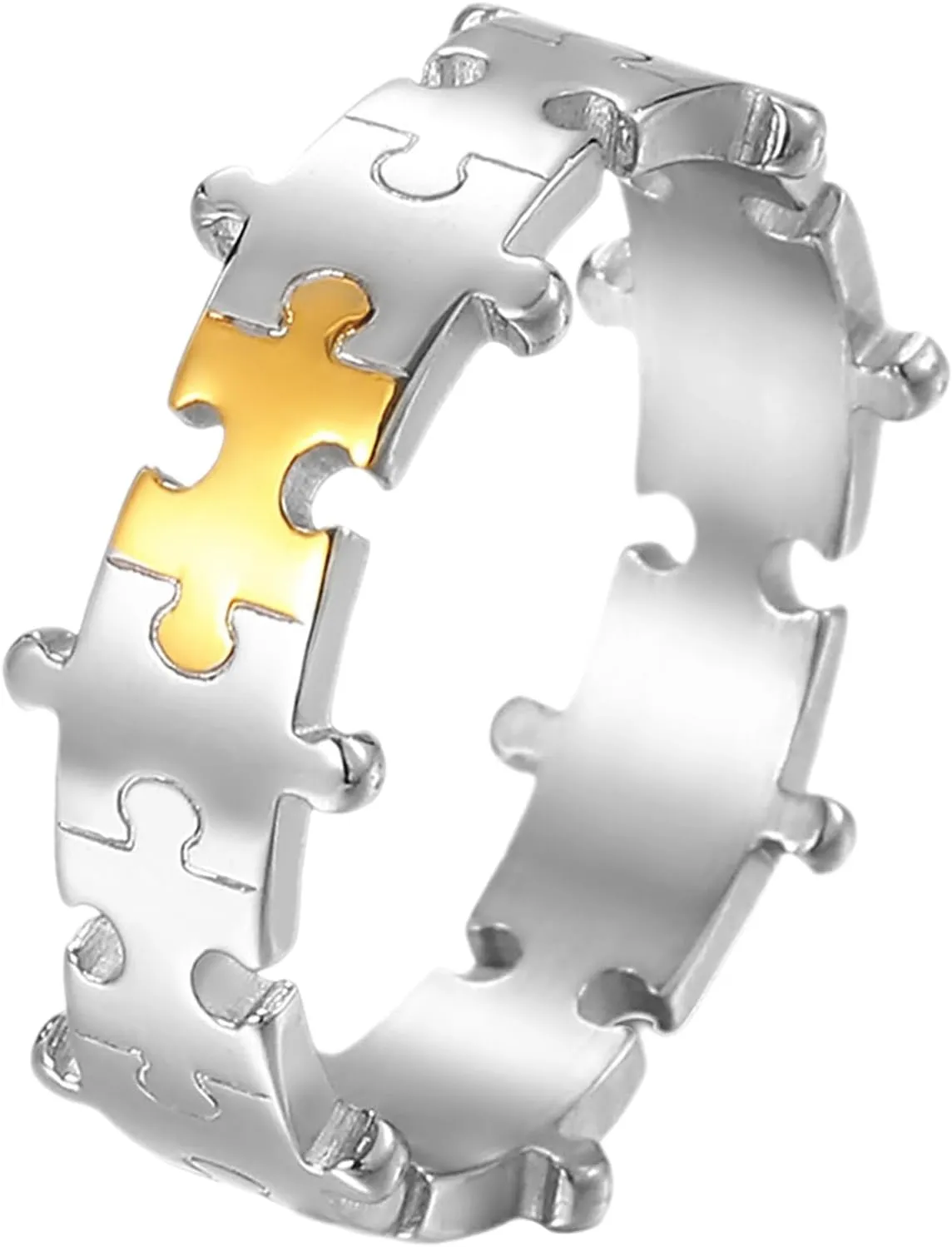 Cupimatch Promise Rings for Couples: Puzzle Ring Couple Wedding Bands Valentine's Day Jewelry Gift Silver