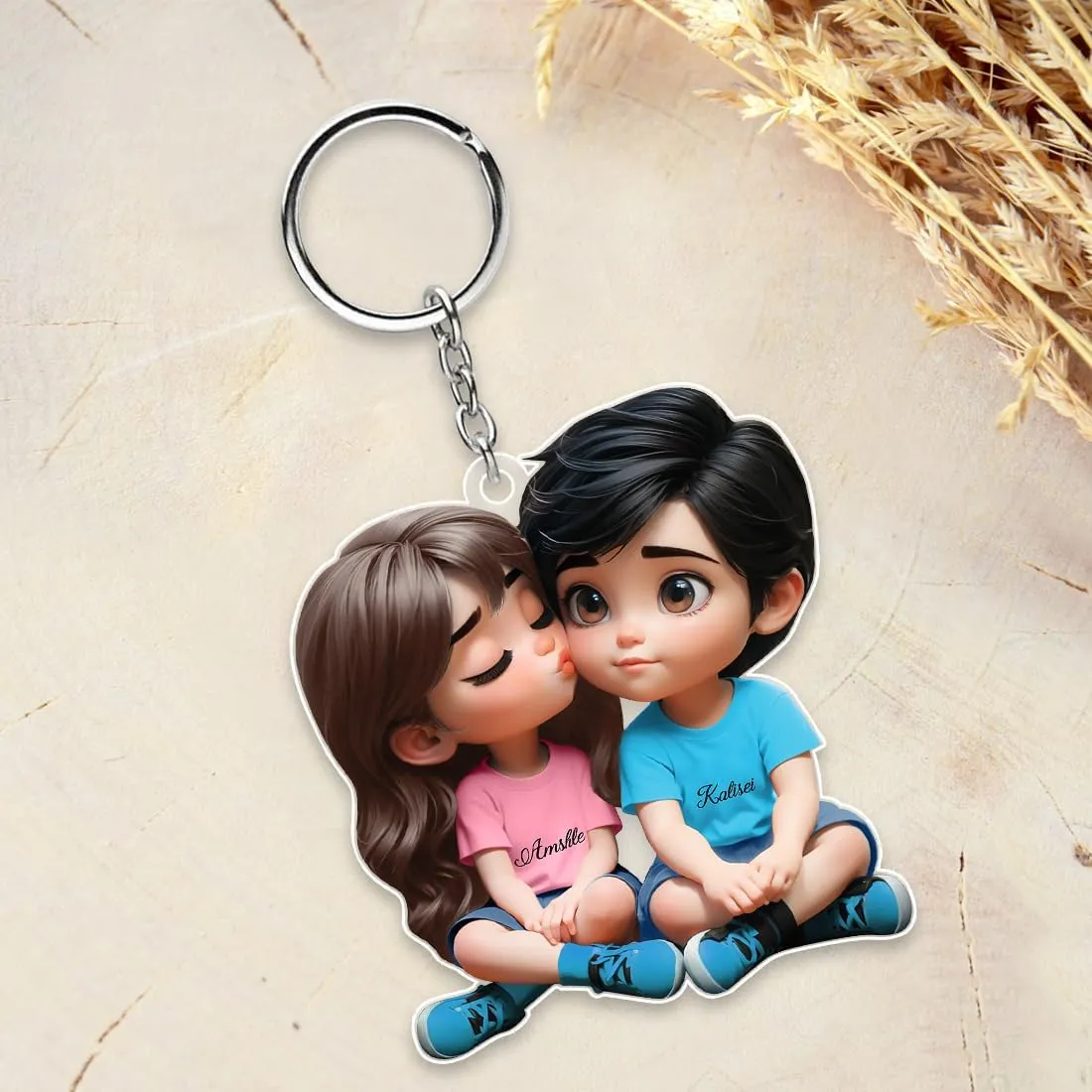 Custom Acrylic Keychain, Featuring a Lovely Walking Couple Design, A Thoughtful Personalized Gift for Lovers and Partners
