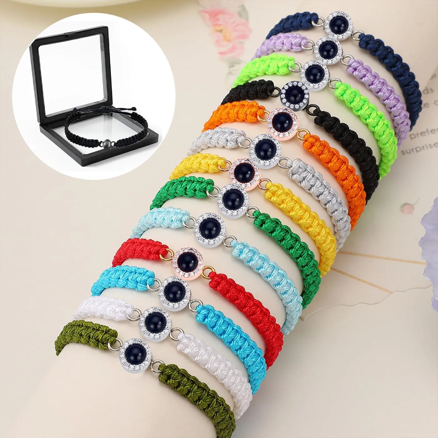 Custom Bracelets with Picture Inside,Picture Bracelet Personalized Photo,Memorial Gift for Women/Men/Couple/Friend/Mother's Day-9 Colours