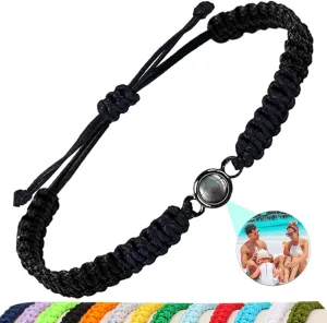 Custom Bracelets with Picture Inside,Picture Bracelet Personalized Photo,Memorial Gift for Women/Men/Couple/Friend/Mother's Day-9 Colours