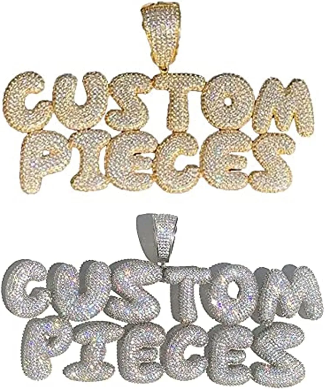 Custom Bubble Letters Name Necklace Personalized Iced Out Chain for Women Diamond Nameplate Necklace Rapper Hip Hop Jewelry for Men