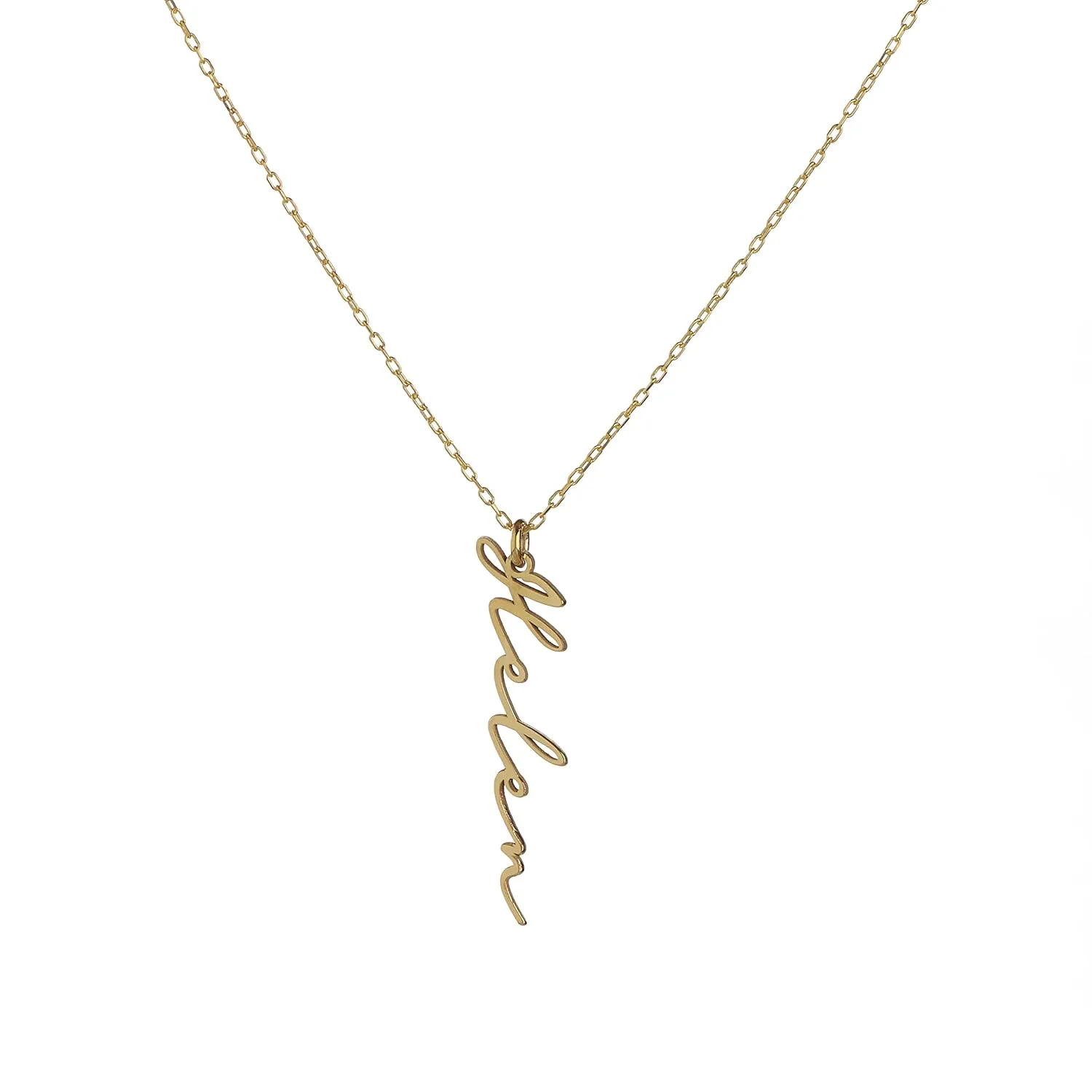 Custom Name Necklace - Tiny Silver & Gold Plated Pendant, Personalized Jewelry - Perfect Customized Gift for Her