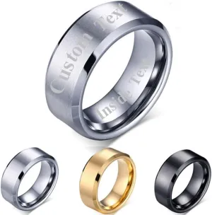 Custom Stainless Steel Ring, Personalized Couple Ring Band Ring Engraved Name Ring, Promise Ring Wedding Band Engagement Rings for Men Women