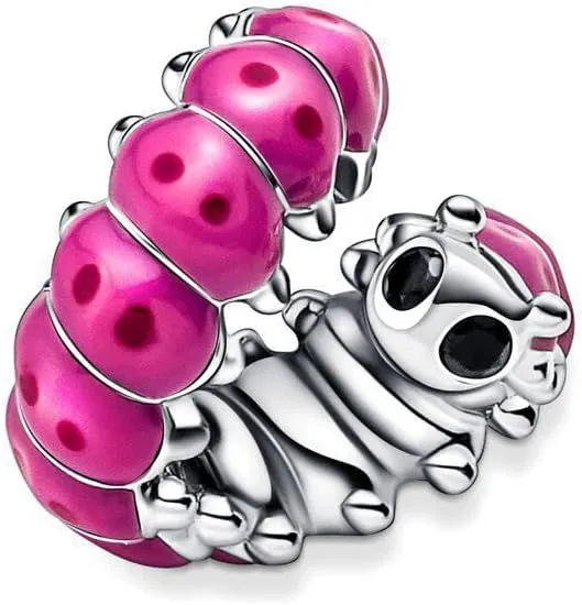 Cute Curled Caterpillar Charm 925 Sterling Silver Pendant,Jewelry Beads Gifts for Women Bracelet&Necklace