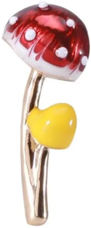 Cute Mushroom Brooch Fresh And Versatile Women And Children Fashion Collar Pin Clothing Accessories Pin