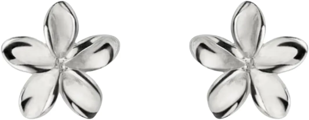 Dainty Flower Stud Earrings for Women 925 Sterling Silver Tiny Plumeria Earrings for Sensitive Ears Jewelry