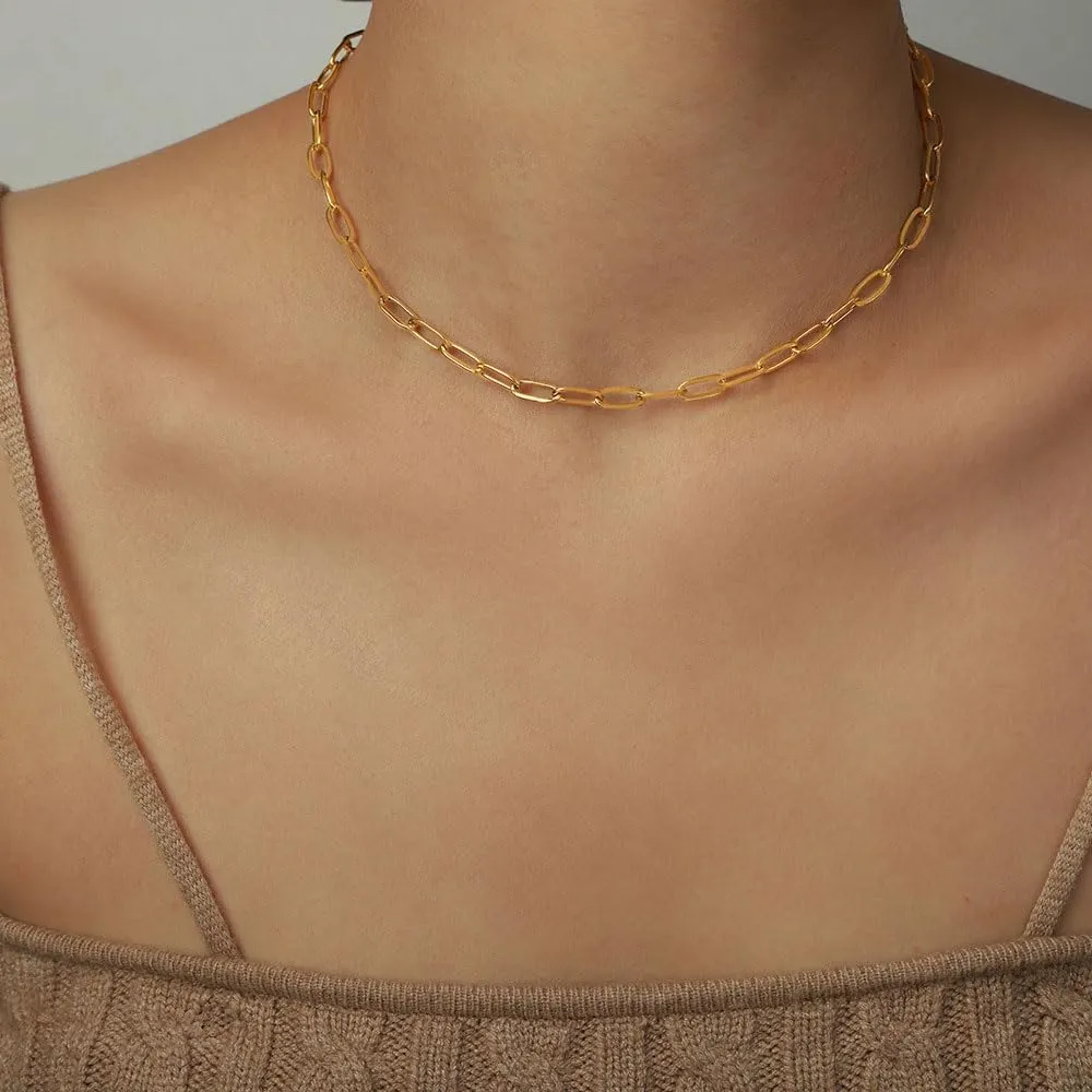 Dainty Gold Plated Necklace for Women, Simple Cute 18K Gold plated Leaf Flower Cubic Zirconia Necklaces for Women Trendy Jewelry Gifts