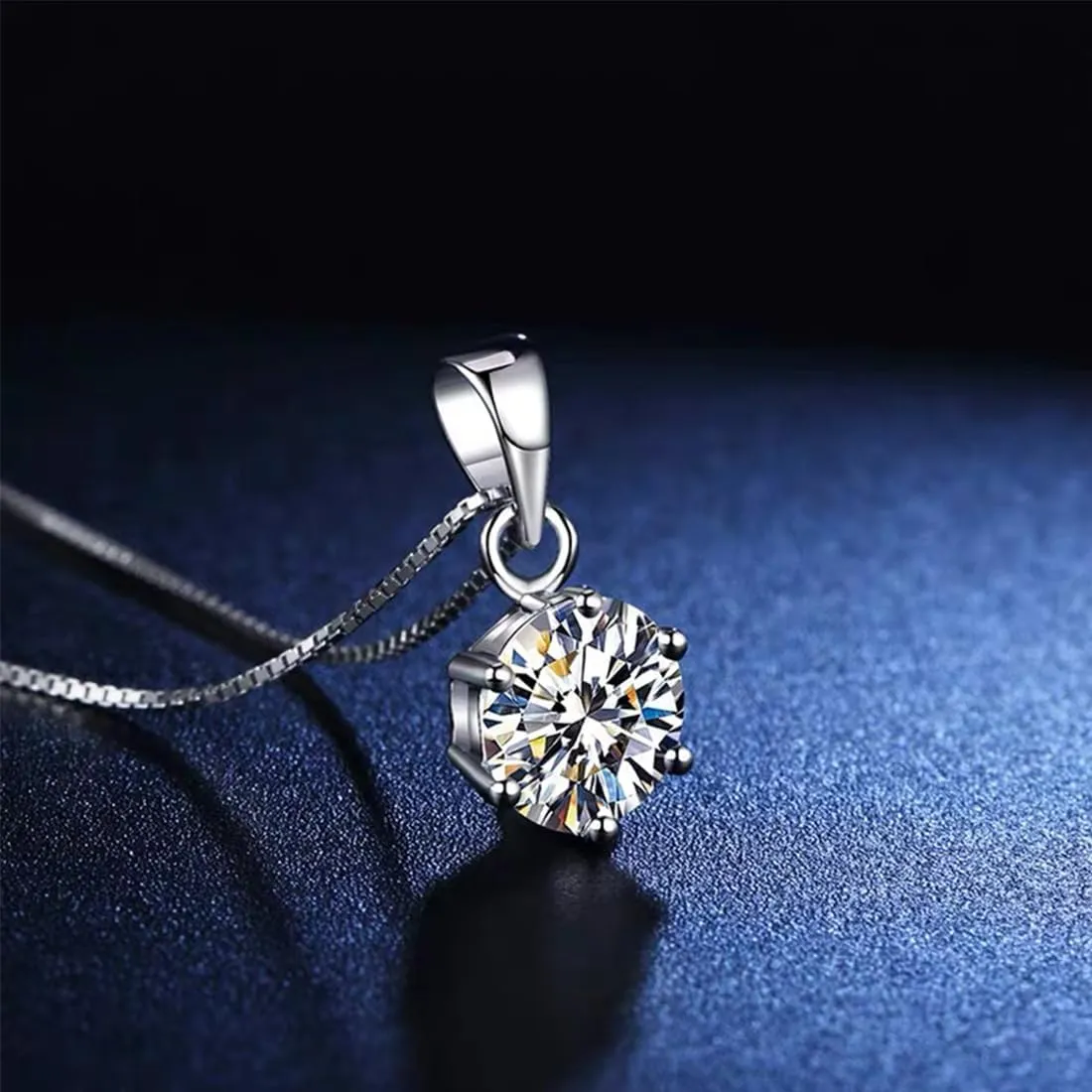 Dainty Solitaire Necklaces Stud Earrings Set For Women,White Gold Plated Simple Prom Jewelry Set Cubic Zirconia Pendant Choker Necklace And Earring Sets Wedding Jewelry For Bridal