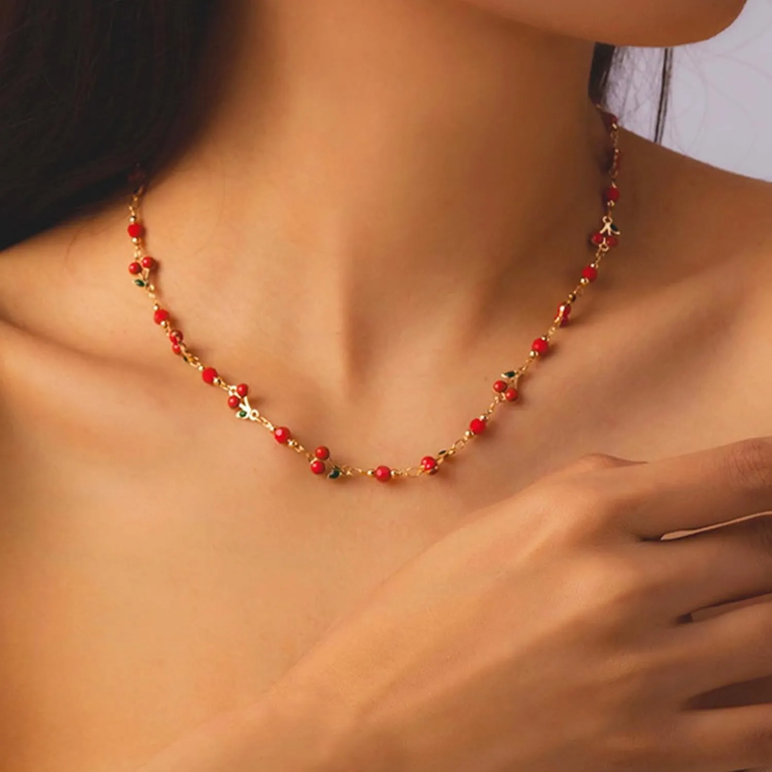 Daisy Flower Choker Necklace for Women Cute Colorful Floral Necklace Daisy Pearl Necklace Flower Jewelry