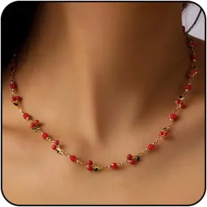 Daisy Flower Choker Necklace for Women Cute Colorful Floral Necklace Daisy Pearl Necklace Flower Jewelry