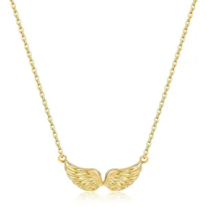 DAZLIME 14K Gold Angel Wings Necklace,Guardian Angel Wings Pendant Necklace Dainty Simple Minimalist Necklace Perfect Holiday Jewelry gift-Christmas
