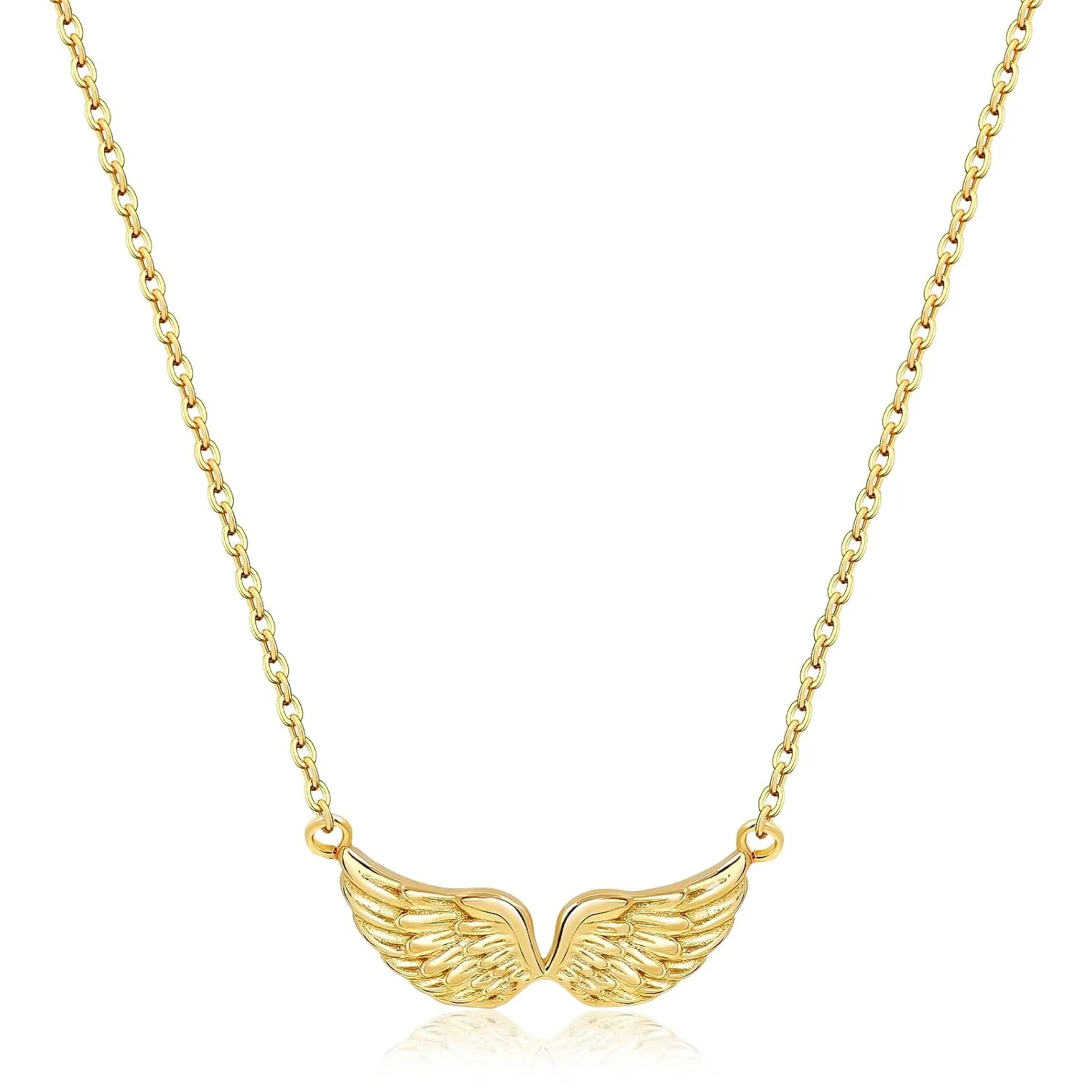 DAZLIME 14K Gold Angel Wings Necklace,Guardian Angel Wings Pendant Necklace Dainty Simple Minimalist Necklace Perfect Holiday Jewelry gift-Christmas