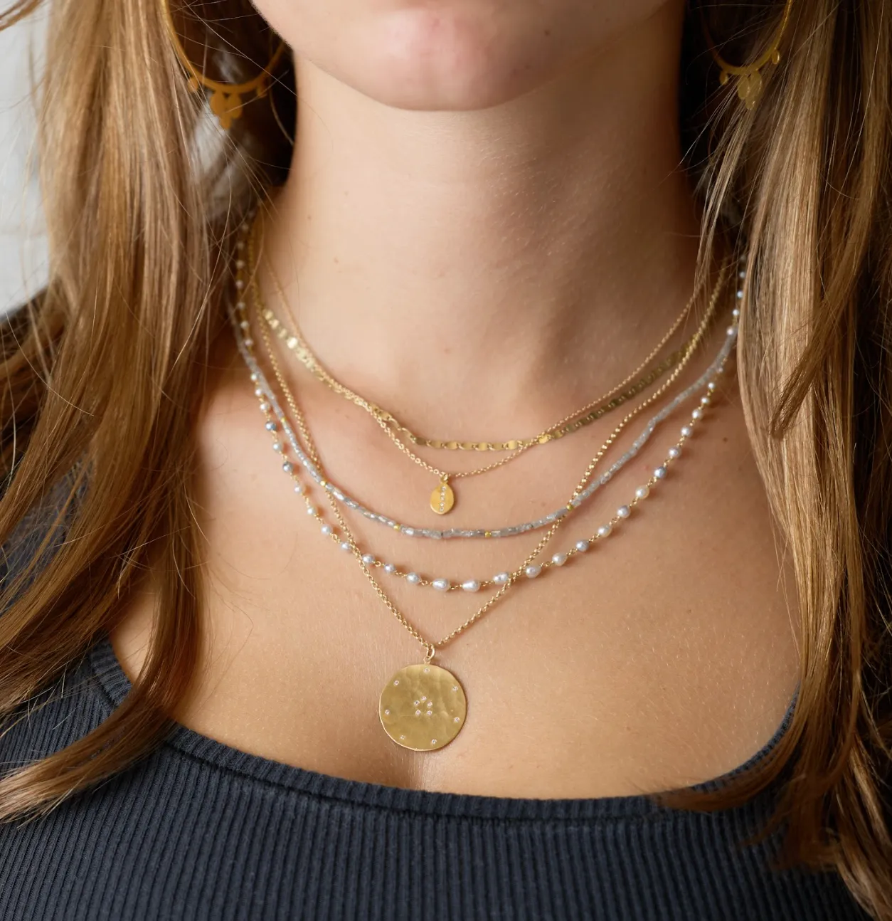 Delicate Gold Flat Chain Necklace