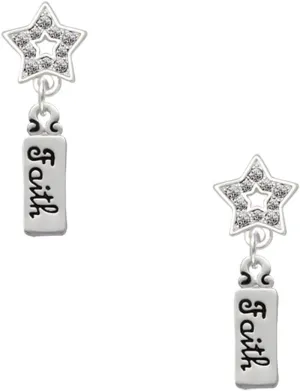 Delight Jewelry Silvertone Faith Silver-tone Dream Big Star Post Earrings