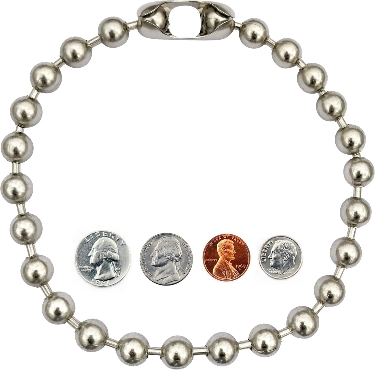 DragonWeave 13mm Extra Large Silver Steel Ball Chain Mens Necklace with Durable Protective Finish - Any Length