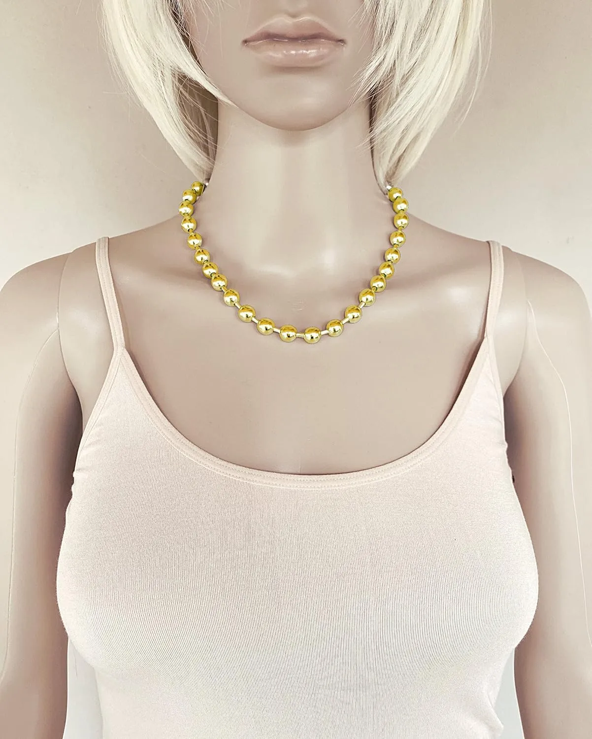 DragonWeave Jewelry 9.5mm Extra Large Gold Brass Ball Chain Mens Necklace Extra Durable Color Protect Finish Any Length