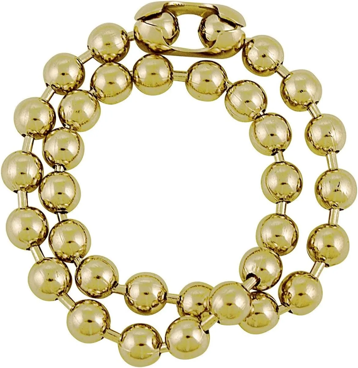 DragonWeave Jewelry 9.5mm Extra Large Gold Brass Ball Chain Mens Necklace Extra Durable Color Protect Finish Any Length