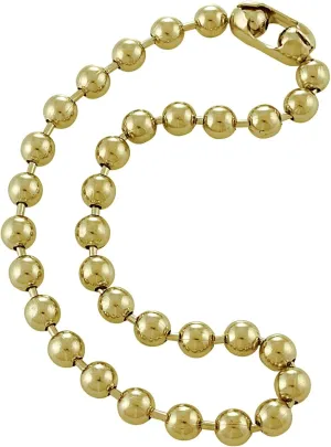DragonWeave Jewelry 9.5mm Extra Large Gold Brass Ball Chain Mens Necklace Extra Durable Color Protect Finish Any Length