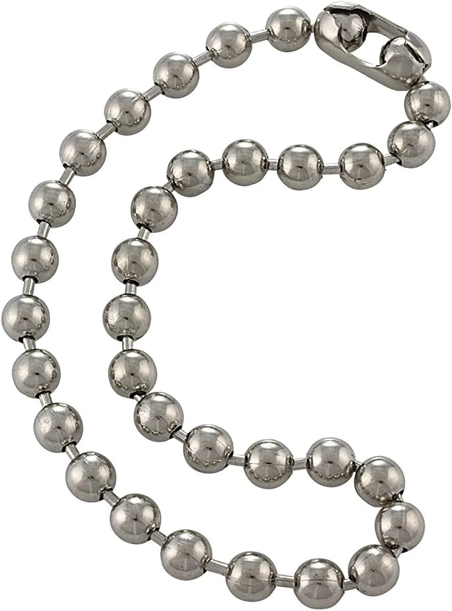 DragonWeave Jewelry 9.5mm Extra Large Silver Steel Ball Chain Mens Necklace Extra Durable Color Protect Finish ANY LENGTH