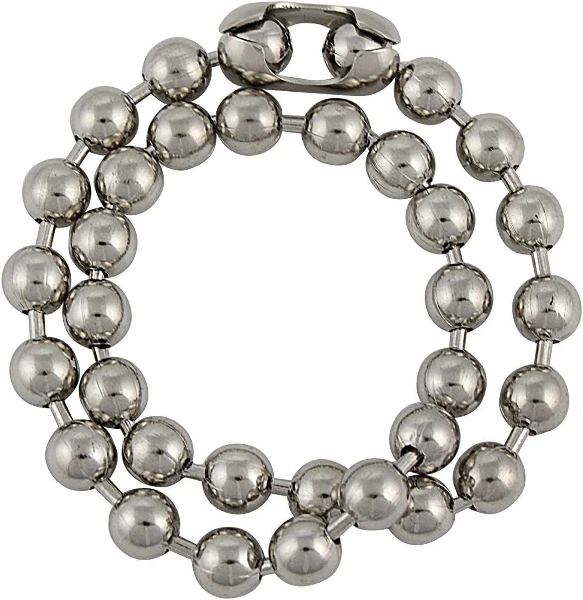 DragonWeave Jewelry 9.5mm Extra Large Silver Steel Ball Chain Mens Necklace Extra Durable Color Protect Finish ANY LENGTH