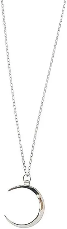 Dtja Minimalist Moon Necklace for Women Girls Sterling Silver Gold Plated Tiny Small Simple Polished Thin Horn Crescent Moon Pendant Choker Necklace Adjustable Chain 18" Cute Jewelry Gift