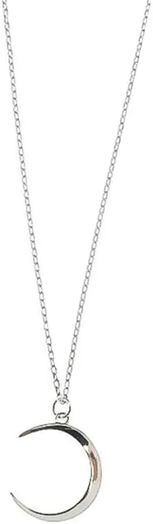 Dtja Minimalist Moon Necklace for Women Girls Sterling Silver Gold Plated Tiny Small Simple Polished Thin Horn Crescent Moon Pendant Choker Necklace Adjustable Chain 18" Cute Jewelry Gift