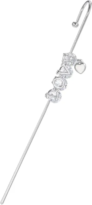 Ear Wrap Crawler Hook Earrings Letter Love Ear Cuff Earrings Heart Cubic Zirconia for Women Men Minimalist Bar Barbell Cartilage Piercing Jewelry Gifts