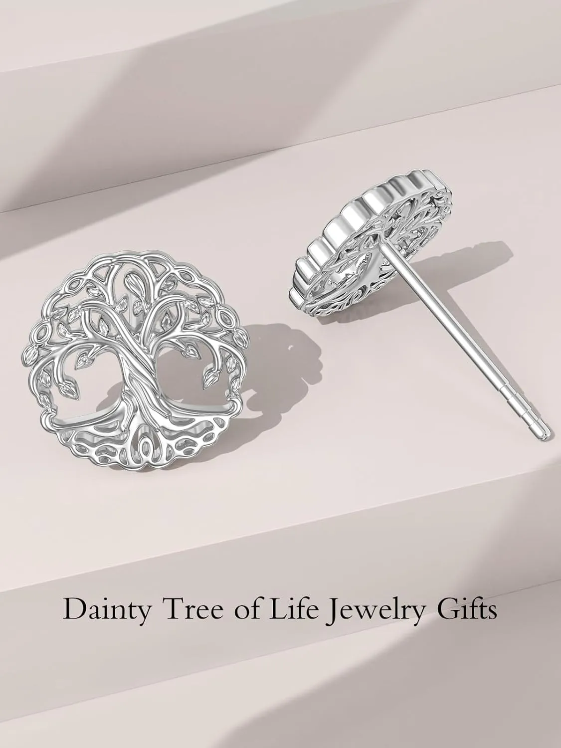 Earship Celtic Knot/Tree of Life/Heart Stud Earrings 925 Sterling Silver Small Celtic Stud Earrings for Women Irish Gifts Mother's Day Birthday Gifts for Women Wife Mom Grandma