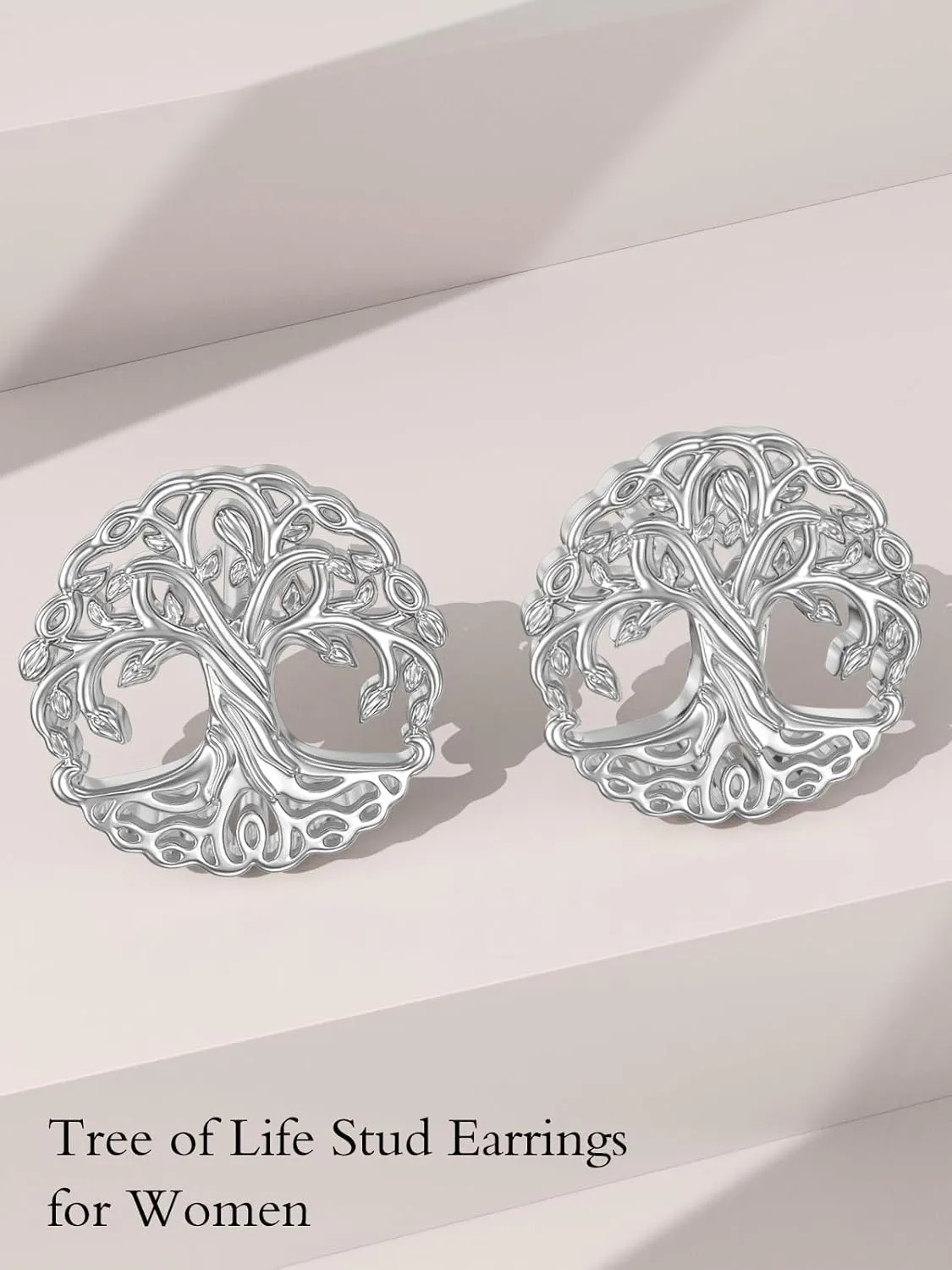 Earship Celtic Knot/Tree of Life/Heart Stud Earrings 925 Sterling Silver Small Celtic Stud Earrings for Women Irish Gifts Mother's Day Birthday Gifts for Women Wife Mom Grandma