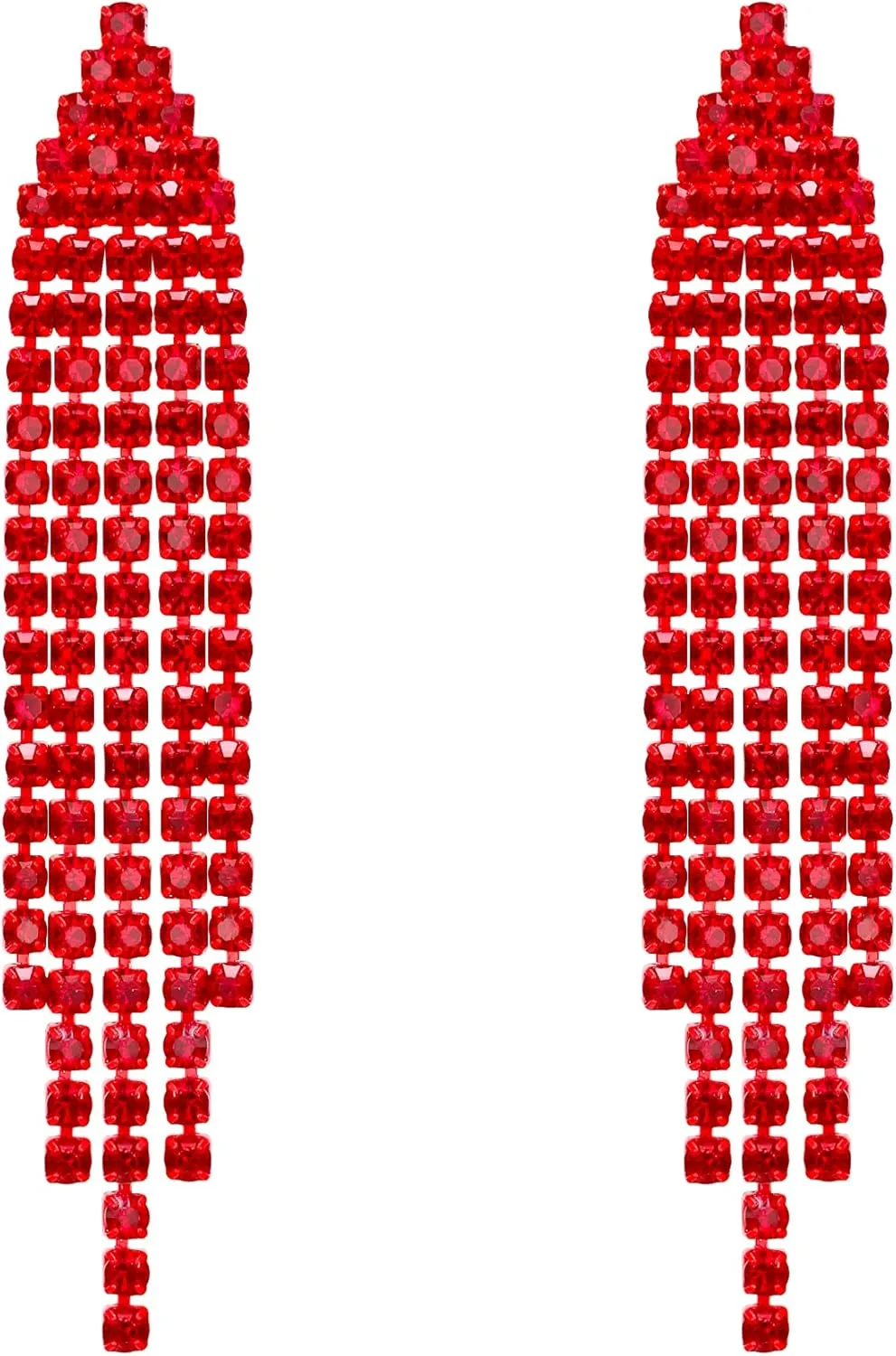 EleQueen Austrian Crystal Chandelier Linear Drop Dangle Tassel Earrings for Women Wedding Bridal Party