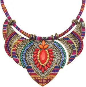 Ethnic Style Chunky Colorful Collar Festival Tribal Beaded Boho Choker Costume Necklace for Women Gift,African Jewelry