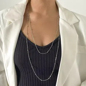 Exaggerated Beaded Charm Long Chain Necklace