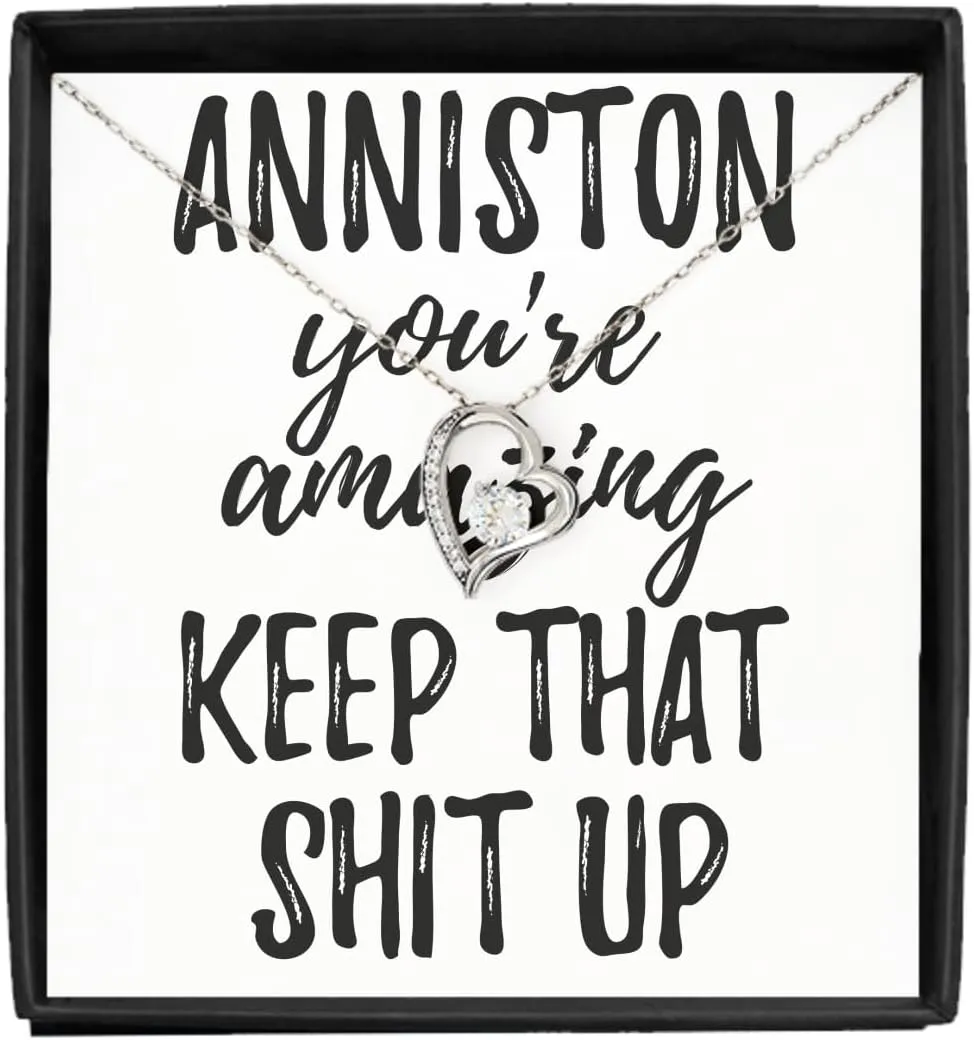 EzGift Anniston Necklace Pendant You're Amazing Keep That Shit Up Motivation Custom Name Jewelry With Chain And Message Card Box