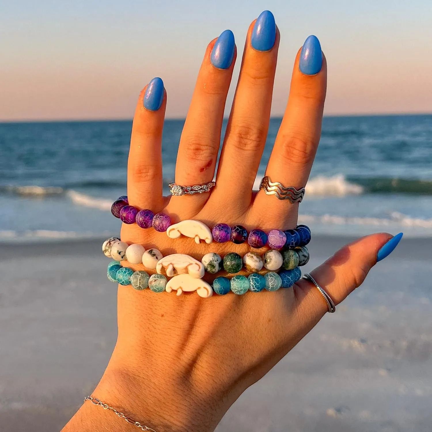 Fahlo Drift Bracelet Manatee Tracking Bracelet, Elastic, Supports Clearwater Marine Aquarium, one Size fits Most for Men and Women